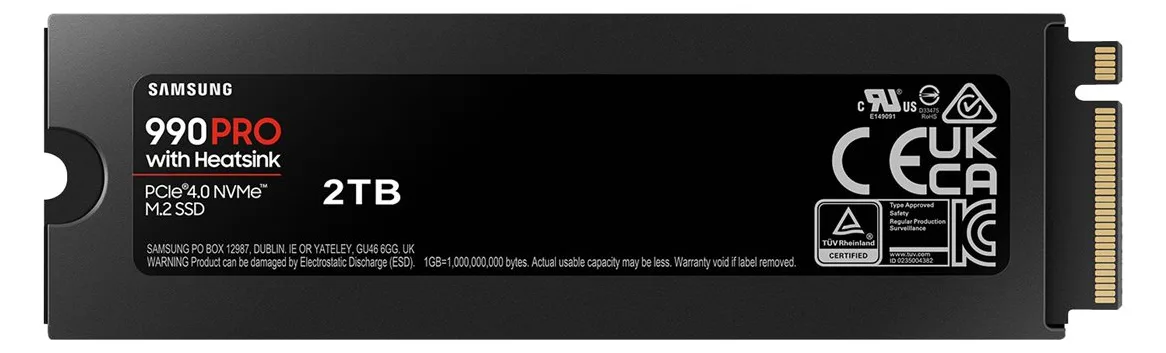 Samsung 990 PRO MZ-V9P2T0CW - SSD - verschlüsselt - 2 TB - intern - M.2 2280 - PCIe 4.0 x4 (NVMe), Ansicht 3