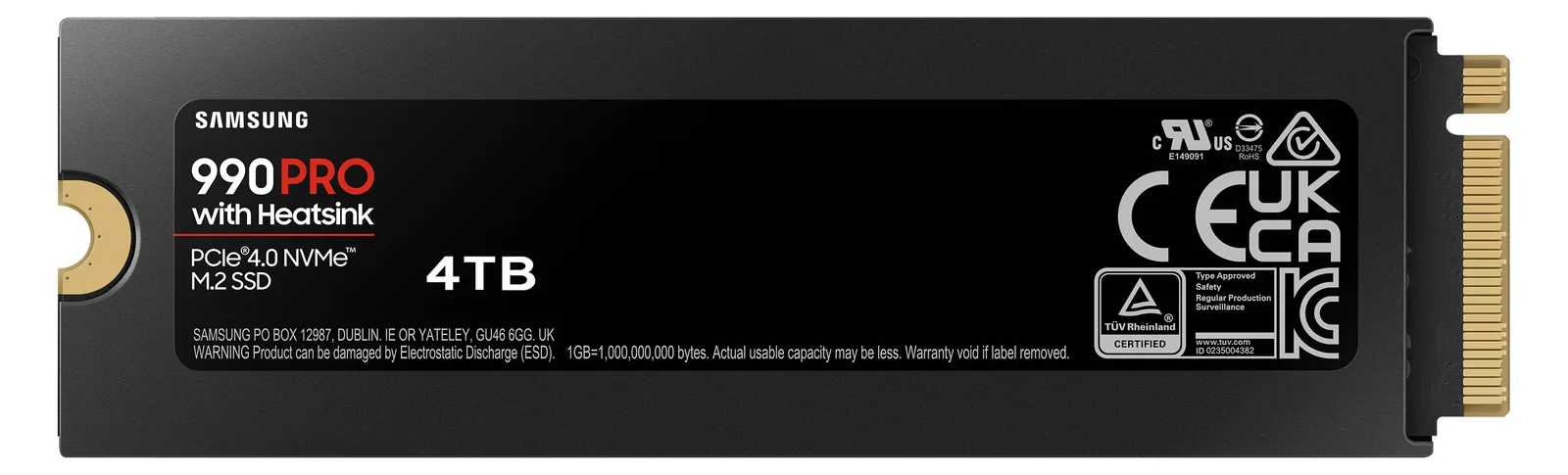 Samsung 990 PRO MZ-V9P4T0GW - SSD - verschlüsselt - 4 TB - intern - M.2 2280 - PCIe 4.0 x4 (NVMe), Ansicht 2