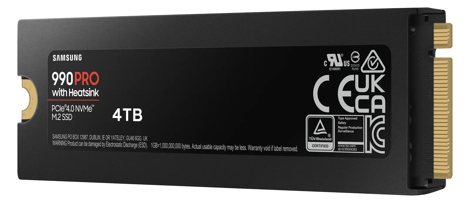 Samsung 990 PRO MZ-V9P4T0GW - SSD - verschlüsselt - 4 TB - intern - M.2 2280 - PCIe 4.0 x4 (NVMe), Ansicht 4