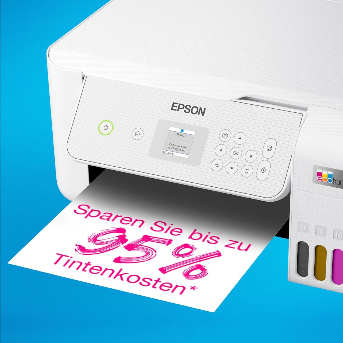 Epson EcoTank ET-2876 Tintentankdrucker | für vielbeschäftigte Haushalte | WLAN | A4 | Drucken, Kopieren, Scannen | 3.7 cm LCD-Bildschirm | inkl. Tinte für bis zu 3 Jahre — Bild 6