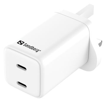 SANDBERG AC Charger Dual USB-C PD65W UK von LumaTech