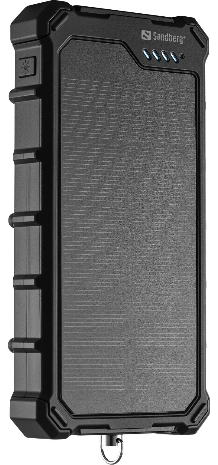 SANDBERG Active - Solar-Powerbank - 10000 mAh - 37 Wh - 22.5 Watt - 3 A - PD/PPS - 2 Ausgänge (USB, 24 pin USB-C), Ansicht 3
