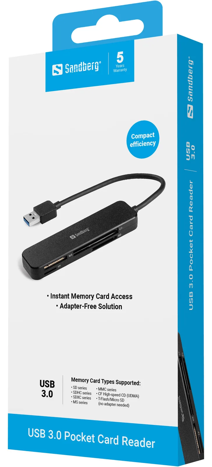 SANDBERG Kartenleser (MS, MMC, SD, TransFlash, microSD, SDHC, SDXC), Ansicht 2