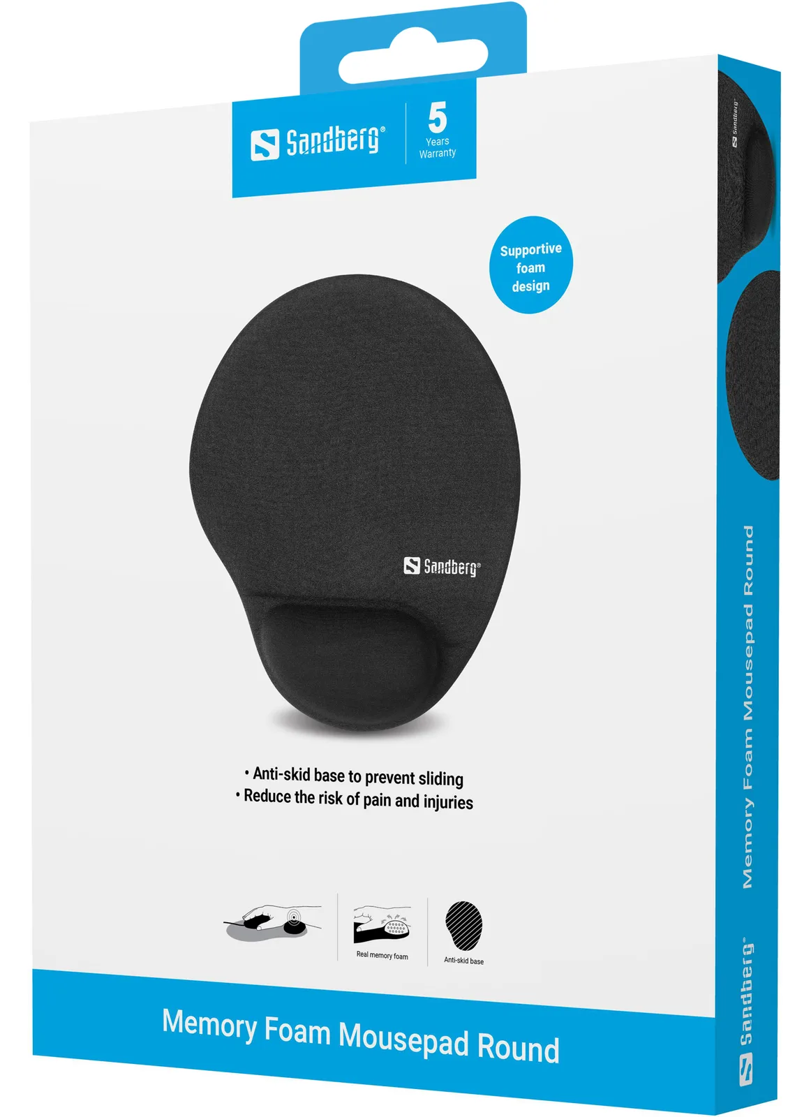 SANDBERG Mauspad mit Handgelenkpolsterkissen - 2,3 cm, Ansicht 2