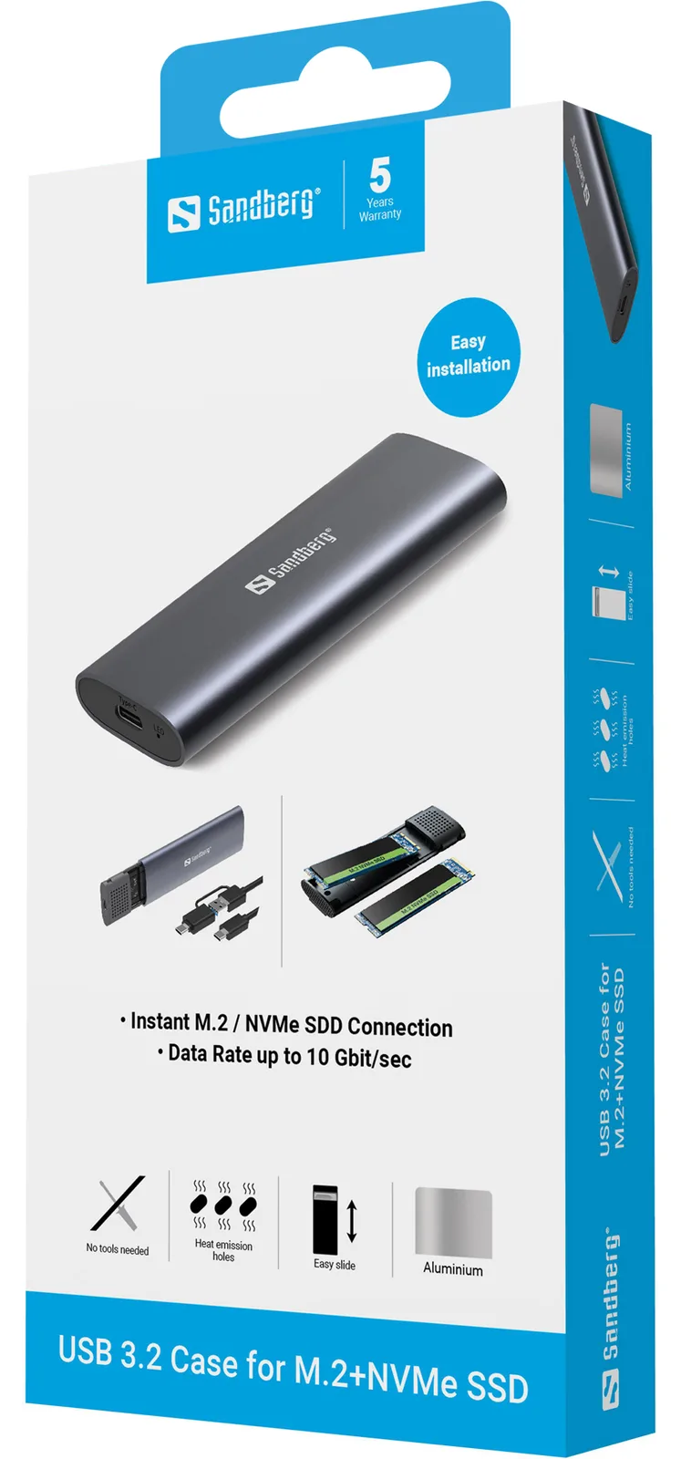 SANDBERG Speichergehäuse - M.2 NVMe Card - USB 3.2 (Gen 2), Ansicht 2