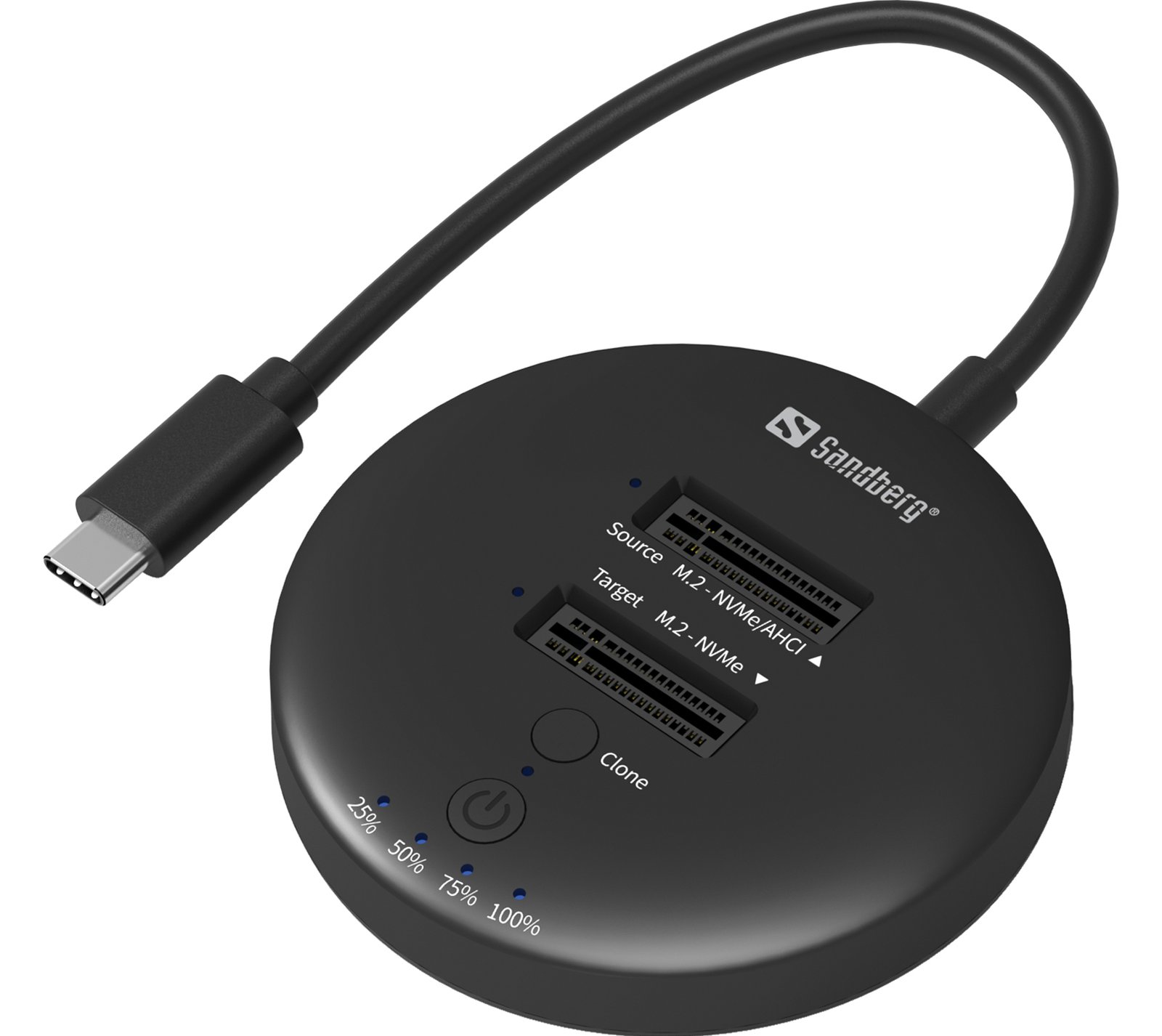 SANDBERG SSD-Dockingstation Schächte: 2 - M.2 - M.2 NVMe Card - USB-C 3.2 (Gen 2)