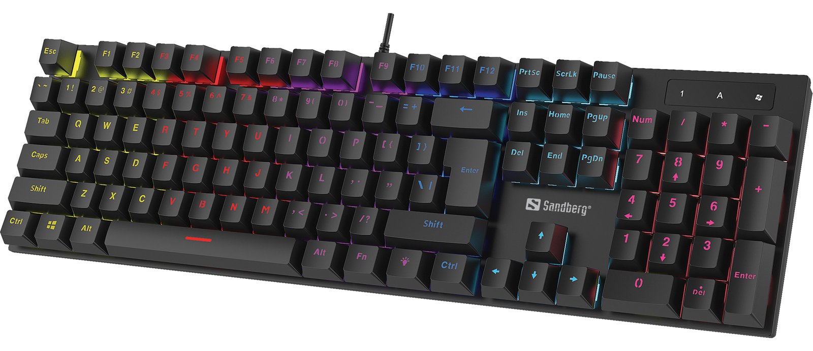 SANDBERG Tastatur - Hintergrundbeleuchtung - TL: Deutsch, QWERTZ