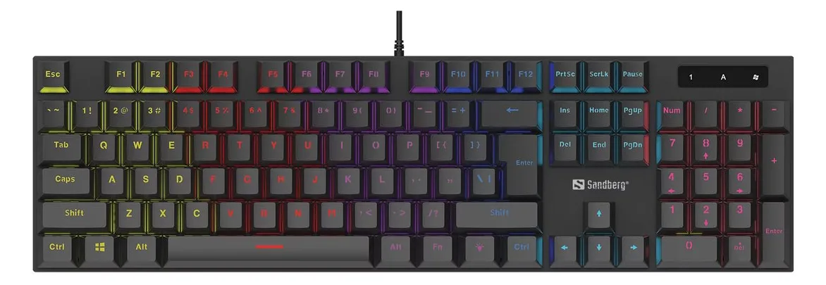 SANDBERG Tastatur - Hintergrundbeleuchtung - TL: Deutsch, QWERTZ, Ansicht 3