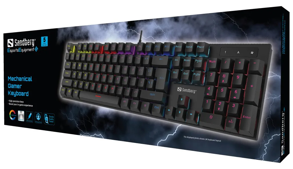 SANDBERG Tastatur - Hintergrundbeleuchtung - TL: Deutsch, QWERTZ, Ansicht 4