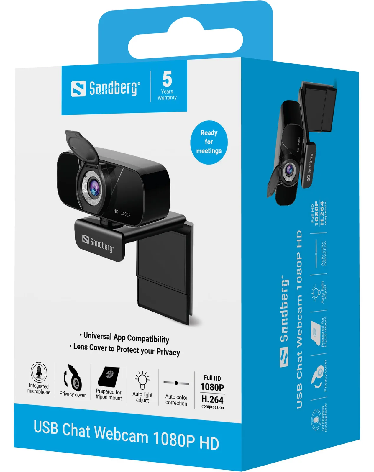 SANDBERG USB Chat Webcam 1080P HD - Webcam - Farbe, Ansicht 2