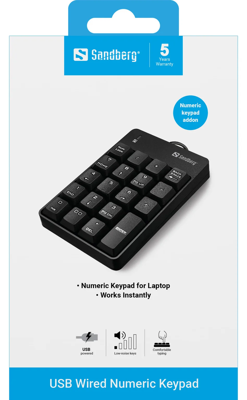 SANDBERG USB Wired Numeric Keypad - Tastenfeld, Ansicht 3