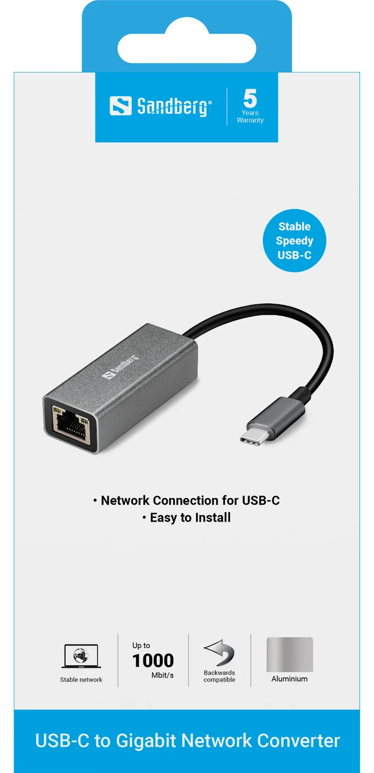 SANDBERG USB-C to Network Converter - Netzwerkadapter, Ansicht 3
