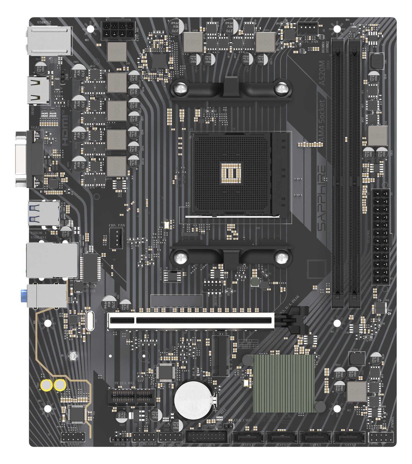 Sapphire A520M-E - Motherboard - micro ATX - Socket AM4 - AMD A520 Chipsatz - USB 3.2 Gen 1 - Gigabit LAN von LumaTech