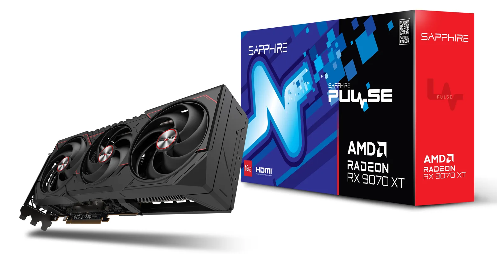Sapphire Pulse Radeon RX 9070 XT Amd 16 GB GDDR6 - Grafikkarte - 16.384 MB, Ansicht 2