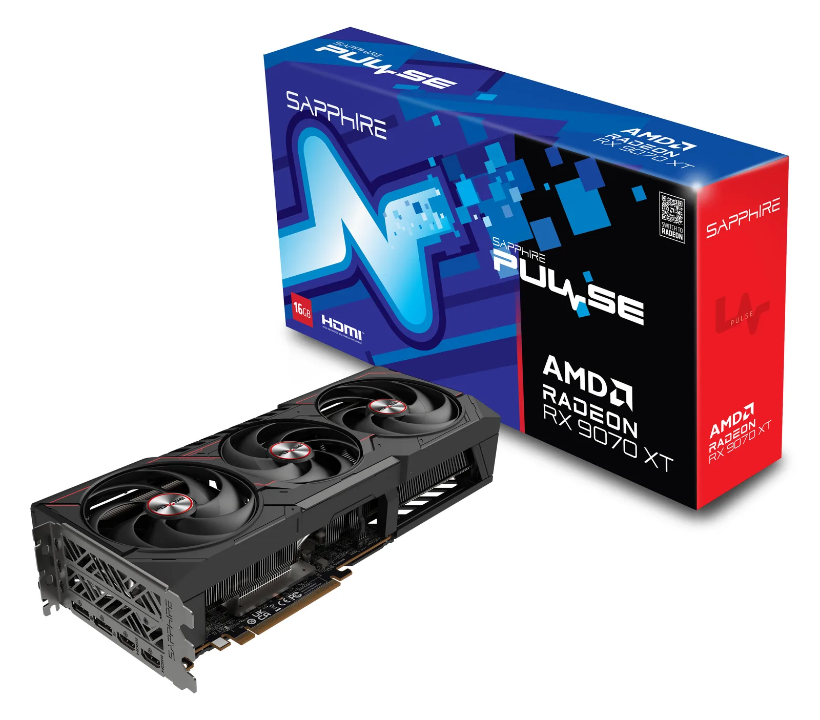 Sapphire Pulse Radeon RX 9070 XT Amd 16 GB GDDR6 - Grafikkarte - 16.384 MB, Ansicht 3