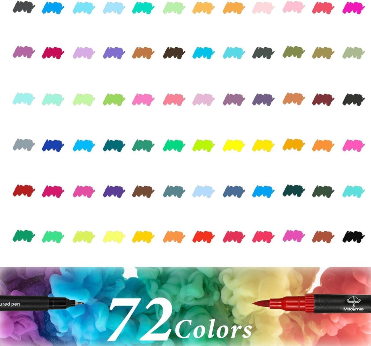 Mitoymia Dual Brush Pen Set Filzstifte 72 Farben Pinselstifte Marker Fineliner für Malbücher stifte set, Handlettering, Mandala Lettering, Stifte,Erwachsene — Bild 5