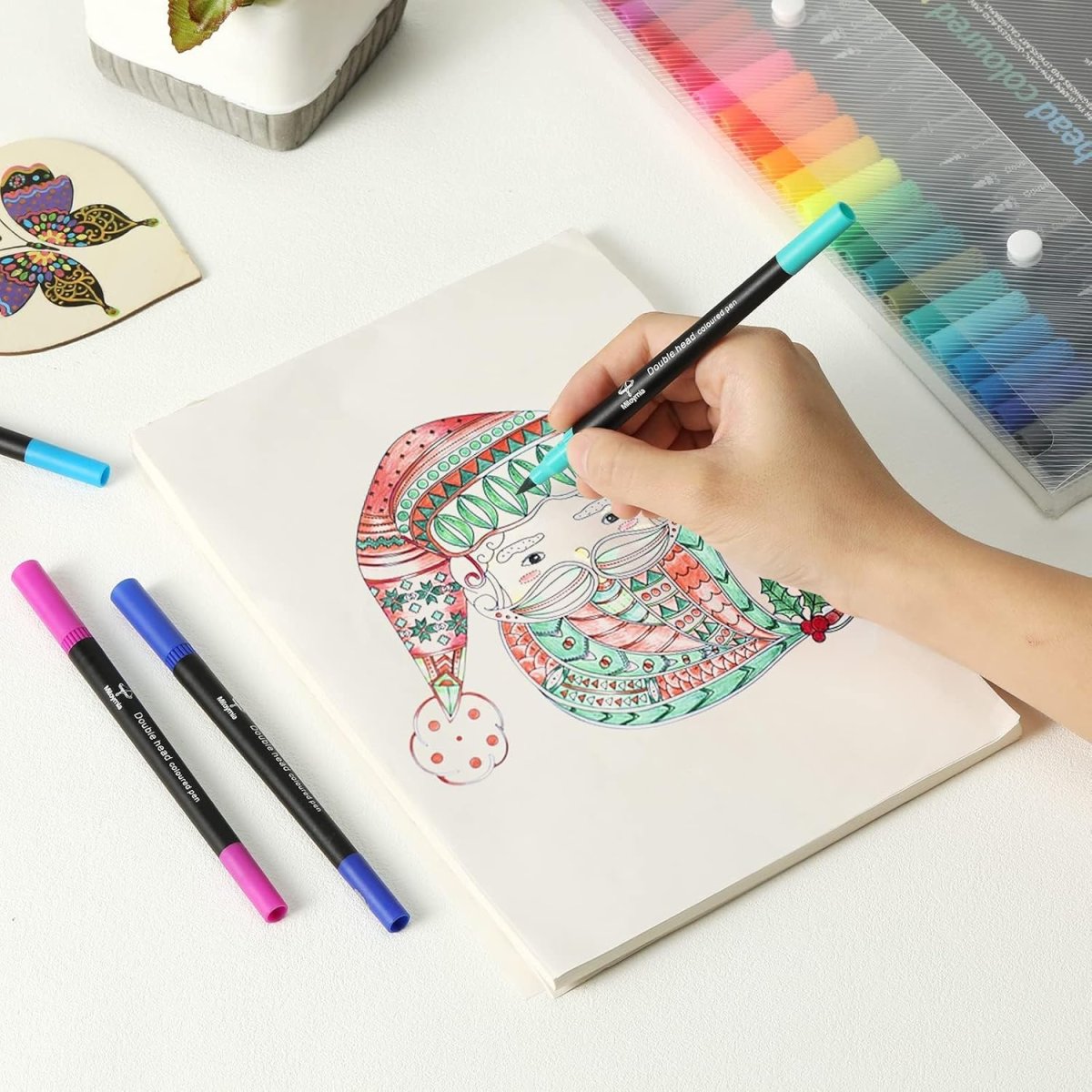 Mitoymia Dual Brush Pen Set Filzstifte 72 Farben Pinselstifte Marker Fineliner für Malbücher stifte set, Handlettering, Mandala Lettering, Stifte,Erwachsene — Bild 6