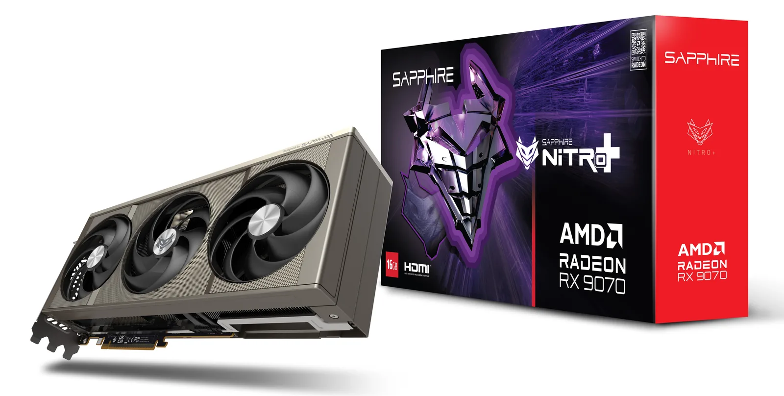 Sapphire Radeon RX9070 Nitro+ GAMING OC 16GBGDDR6 2xHDMI 2xD - Grafikkarte - 16.384 MB, Ansicht 2