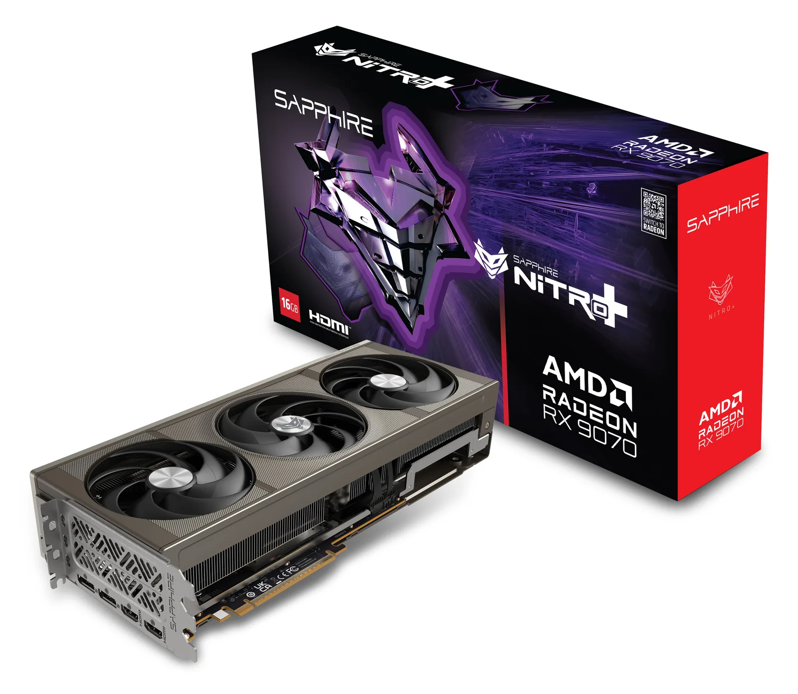 Sapphire Radeon RX9070 Nitro+ GAMING OC 16GBGDDR6 2xHDMI 2xD - Grafikkarte - 16.384 MB, Ansicht 3