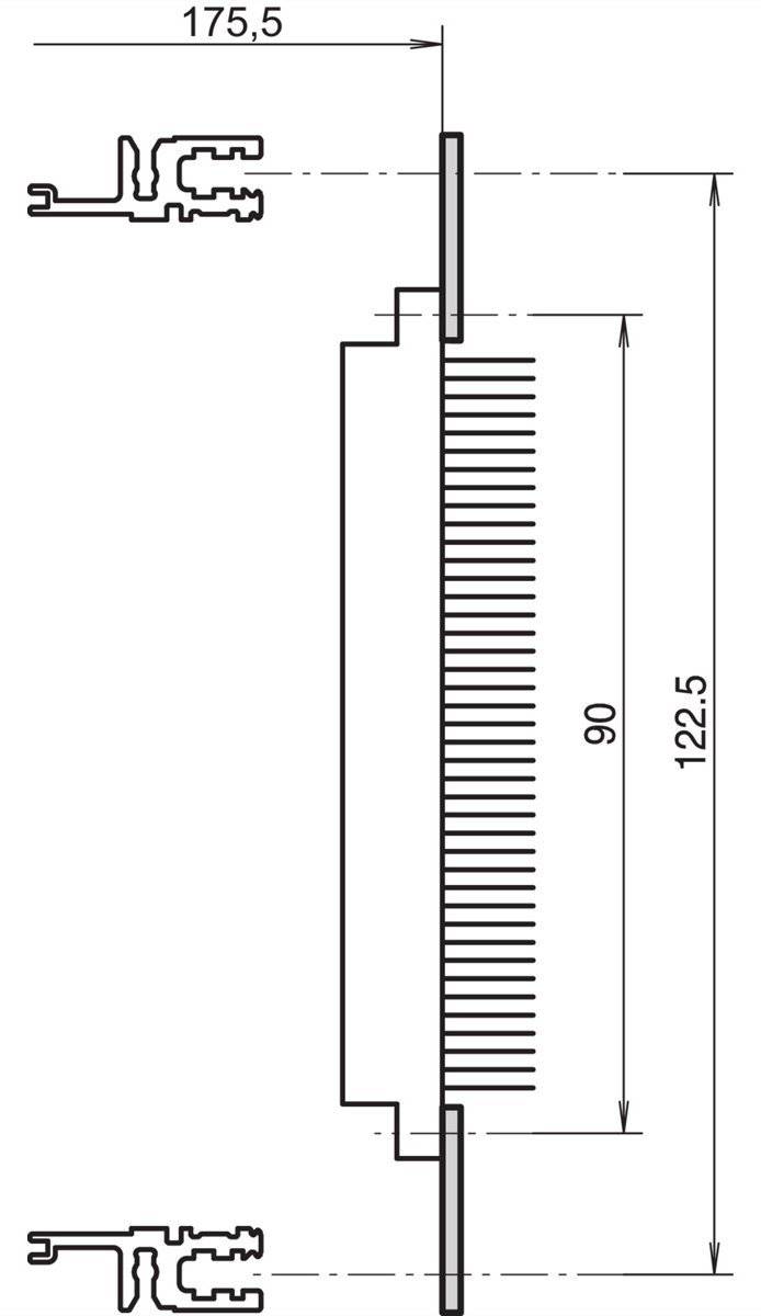 SCHROFF FLAT RAIL 84HP DIN41612 (4PCS/KIT) von LumaTech