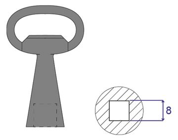SCHROFF KEY 8MM SQUARE LOCK von LumaTech