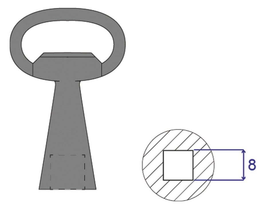SCHROFF KEY 8MM SQUARE LOCK von LumaTech