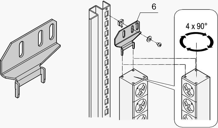SCHROFF PDU-Montagehalterungen (Packung mit 2) von LumaTech