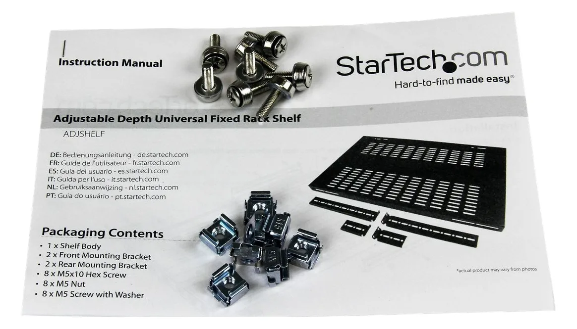 StarTech.com 19 Schwerlast Fachboden tiefenverstellbar für Serverschrank mit Lüftungsschlitzen, Ansicht 5