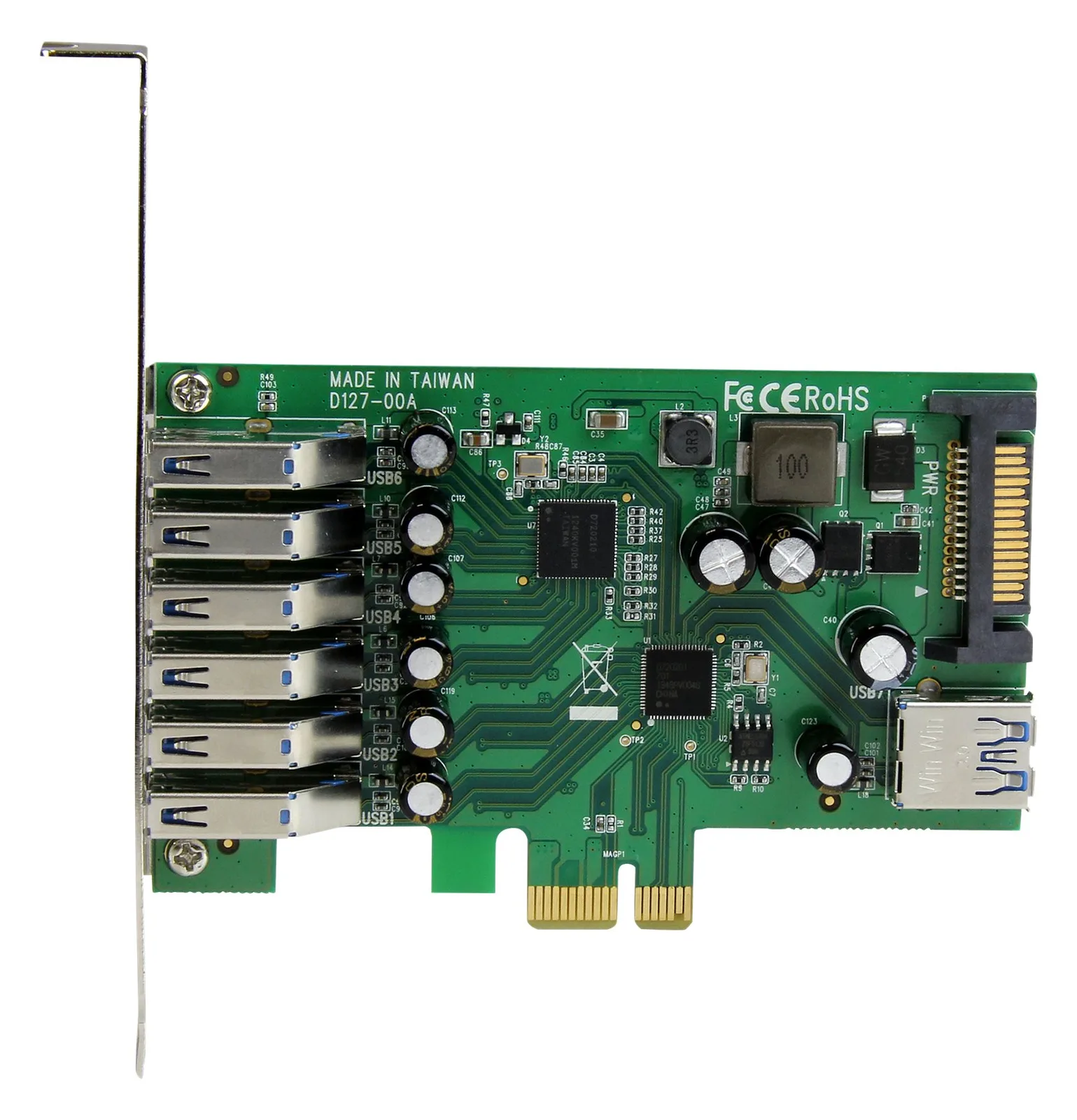 StarTech.com 7 Port PCI Express USB 3.0 Karte - PCIe USB 3.0 (Super Speed), Ansicht 3