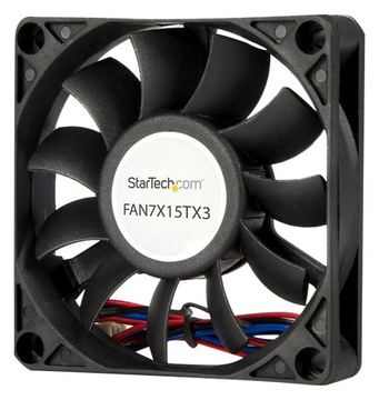 StarTech.com 70mm Gehäuselüfter - Lüfter 7cm für PC Gehäuse mit 3-pin Molex Stecker (70mmx70mmx15mm) von LumaTech