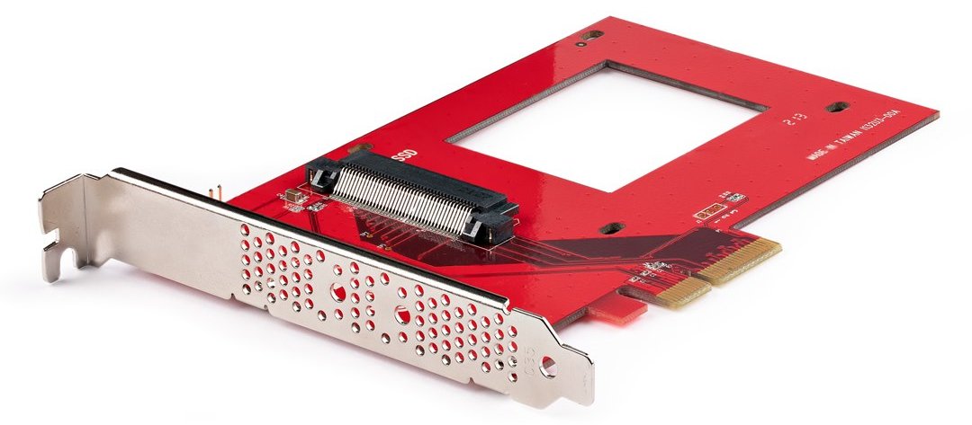 StarTech.com U.3 to PCIe Adapter Card, PCIe 4.0 x4 Adapter For 2.5 U.3 NVMe SSDs, SFF-TA-1001 PCI Express Add-in Card