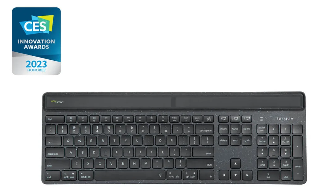 Targus EcoSmart - Tastatur - nachhaltige Energiegewinnung - TL: Nordisch, QWERTY, Ansicht 2