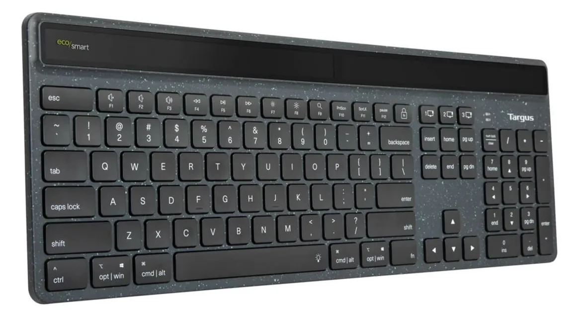 Targus EcoSmart - Tastatur - nachhaltige Energiegewinnung - TL: Nordisch, QWERTY, Ansicht 3