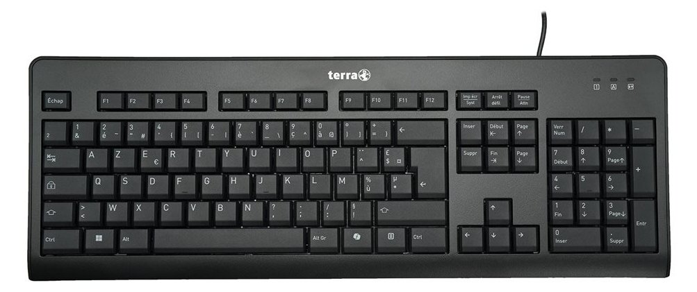 TERRA Keyboard 1500 Corded USB black/noir Copilot 105 Tasten - Tastatur - Keypad - TL: Französisch, AZERTY