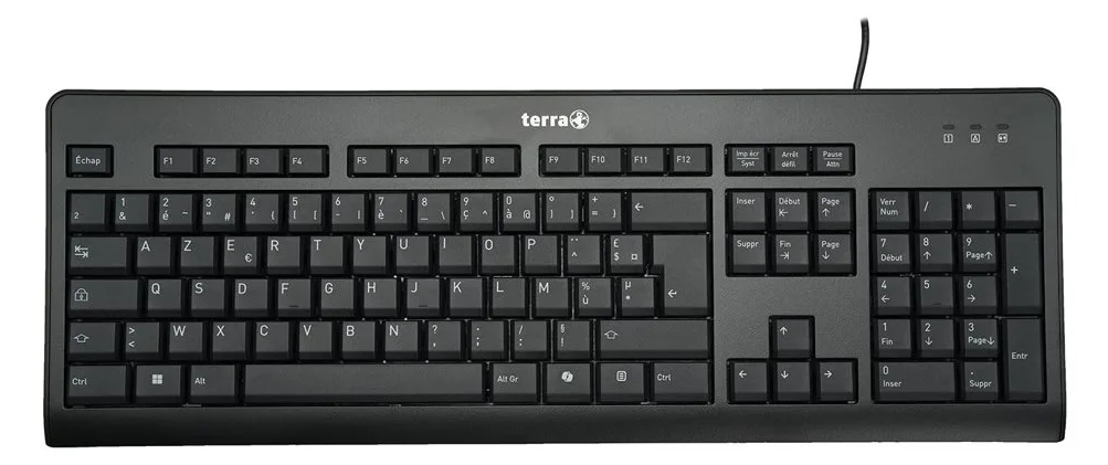 TERRA Keyboard 1500 Corded USB black/noir Copilot 105 Tasten - Tastatur - Keypad - TL: Französisch, AZERTY, Ansicht 2