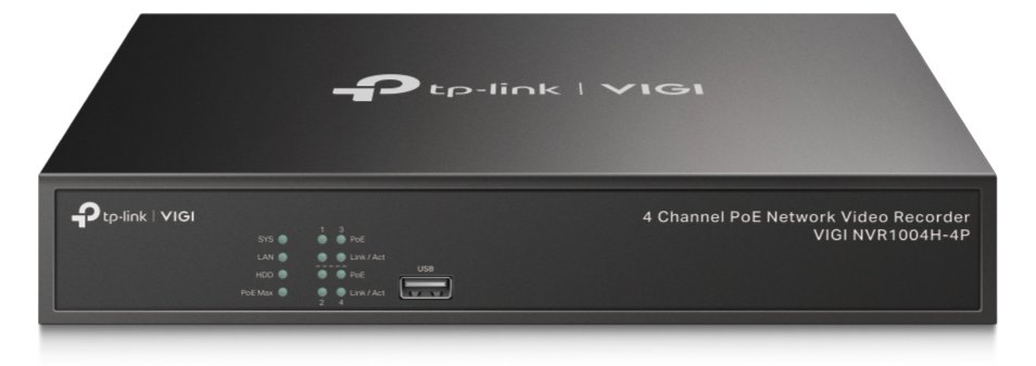 TP-LINK VIGI NVR1004H-4P V1 - NVR - 4 Kanäle - netzwerkfähig