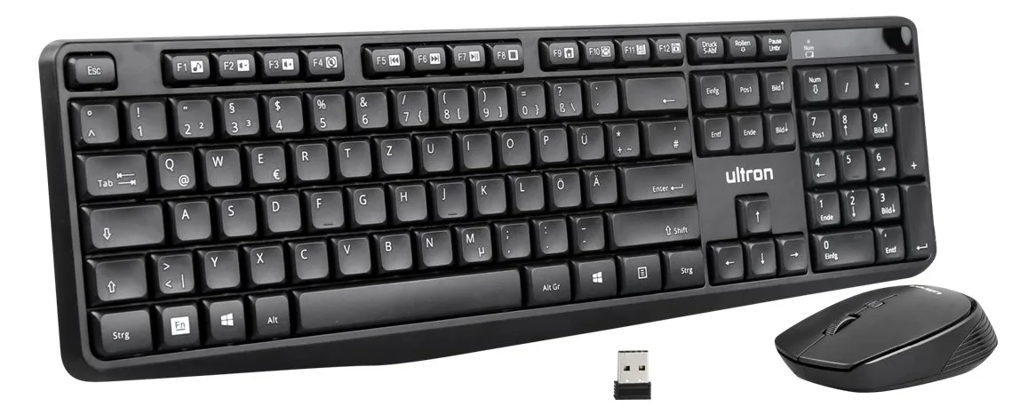 Ultron UMC-300 - Tastatur-und-Maus-Set - kabellos - TL: Deutsch, QWERTZ, Ansicht 3