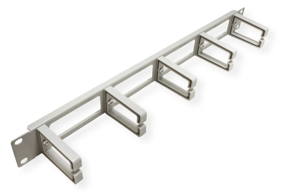 VALUE 48.26cm 19Zoll Frontplatte 5 Kabelösen Typ C Kabeldurchfuhrung RAL 7035, Ansicht 2