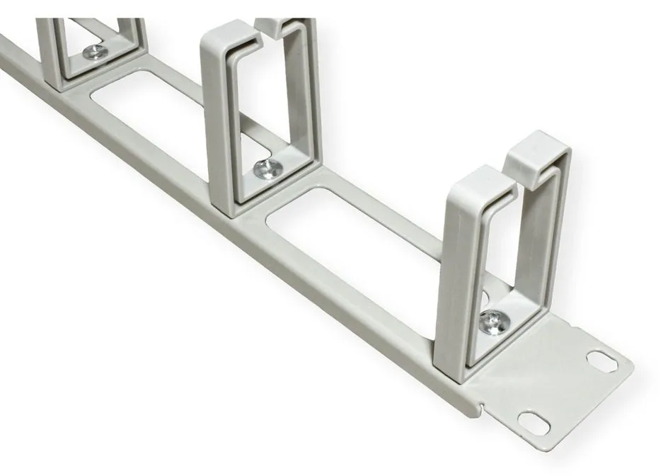 VALUE 48.26cm 19Zoll Frontplatte 5 Kabelösen Typ C Kabeldurchfuhrung RAL 7035, Ansicht 3