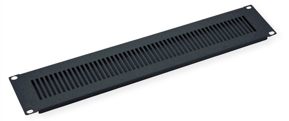 VALUE Blindabdeckung - Vorderseite - Schwarz, RAL 9005 - 2U - 48.3 cm (19) von LumaTech