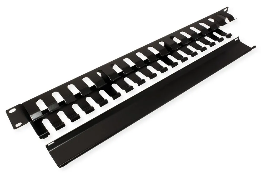 VALUE Kabelmanagement - Vorderseite - Schwarz, RAL 9005 - 1U - 48.3 cm (19), Ansicht 2
