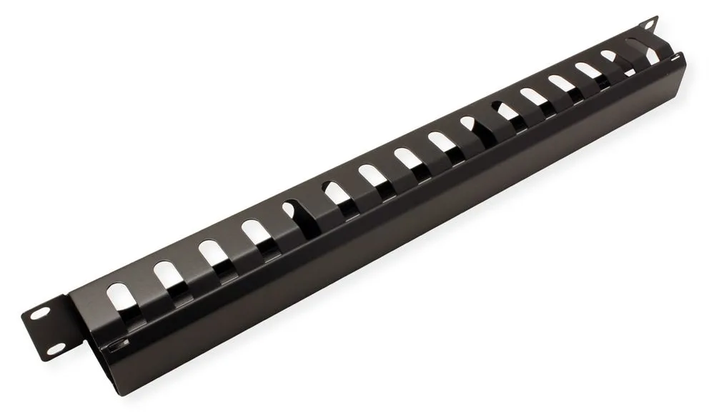 VALUE Kabelmanagement - Vorderseite - Schwarz, RAL 9005 - 1U - 48.3 cm (19), Ansicht 3