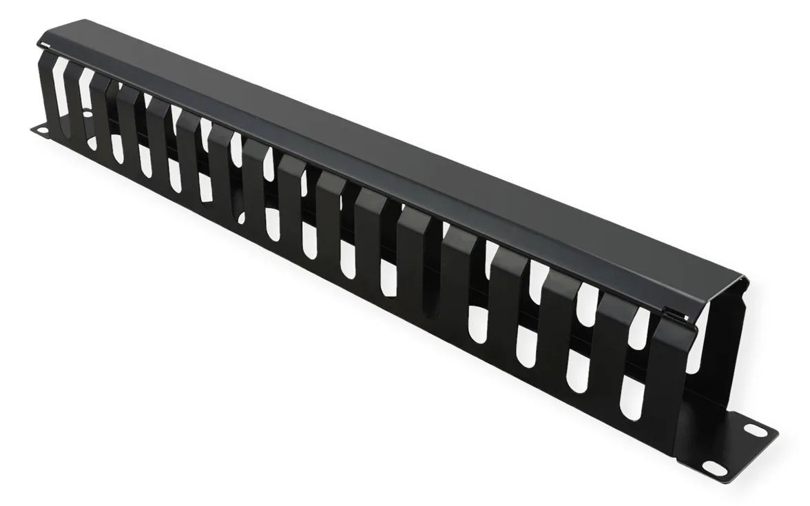 VALUE Kabelmanagement - Vorderseite - Schwarz, RAL 9005 - 1U - 48.3 cm (19), Ansicht 2