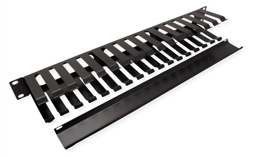 VALUE Kabelmanagement - Vorderseite - Schwarz, RAL 9005 - 1U - 48.3 cm (19), Ansicht 3
