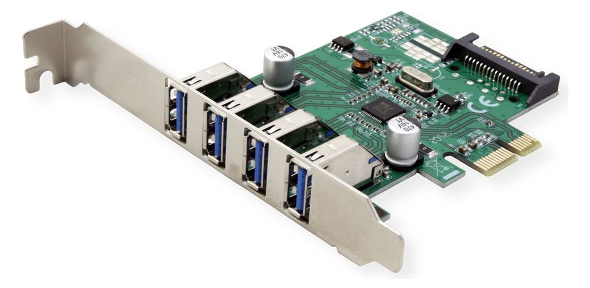 VALUE PCI-Express Adaptr 4x USB3.2 Gen1 5Gbit/s - PCI-Express - 5.000 Mbps von LumaTech