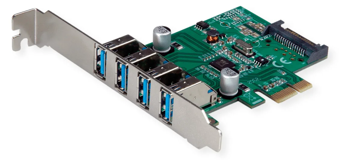 VALUE PCI-Express Adaptr 4x USB3.2 Gen1 5Gbit/s - PCI-Express - 5.000 Mbps, Ansicht 2