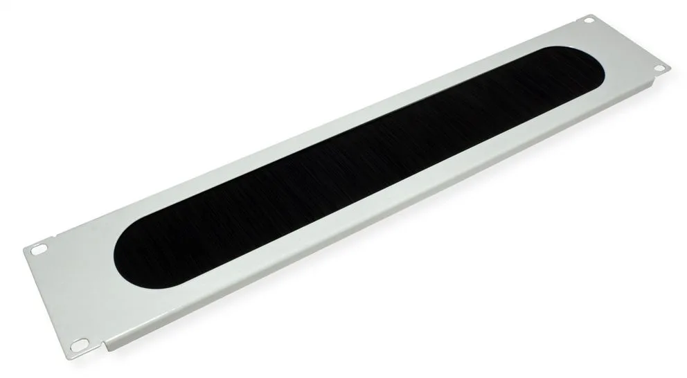 VALUE Rack-Blende mit Bürste für Kabeldurchführung - Hellgrau, RAL 7035 - 2U - 48.3 cm (19), Ansicht 3