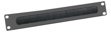 VALUE Rack-Blende mit Bürste für Kabeldurchführung - RAL 9005 - 2U - 25.4/48.3 cm (10/19) von LumaTech