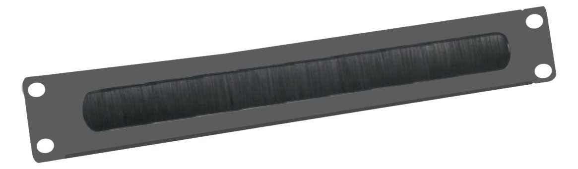 VALUE Rack-Blende mit Bürste für Kabeldurchführung - RAL 9005 - 2U - 25.4/48.3 cm (10/19) von LumaTech