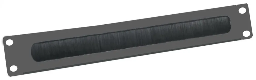 VALUE Rack-Blende mit Bürste für Kabeldurchführung - RAL 9005 - 2U - 25.4/48.3 cm (10/19), Ansicht 2